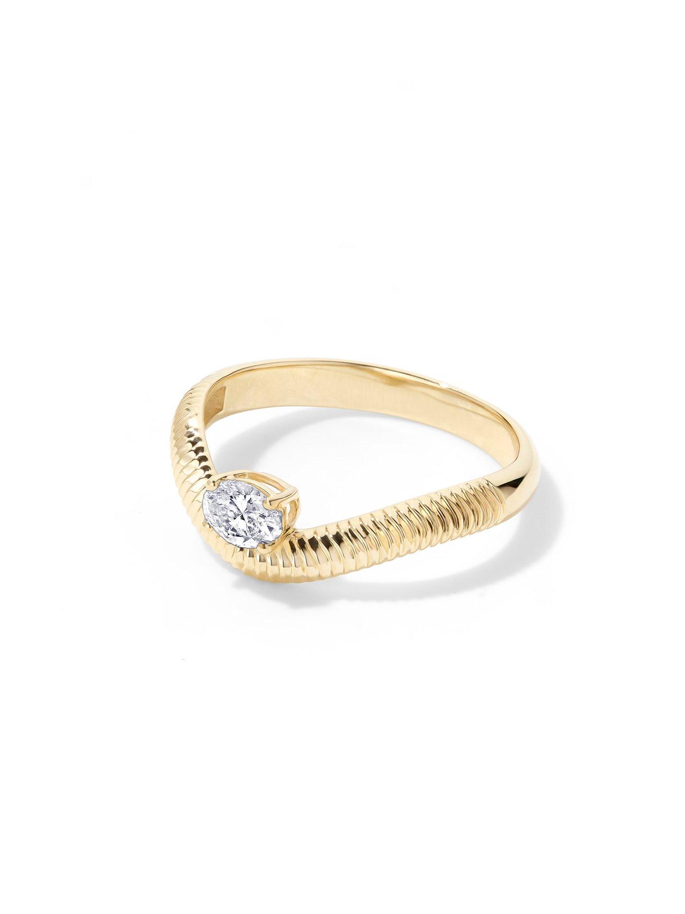Image 2 of 4 of Created Brilliance Thea 9ct Yellow Gold  Lab Grown Diamond Floating Solitaire Band Ring