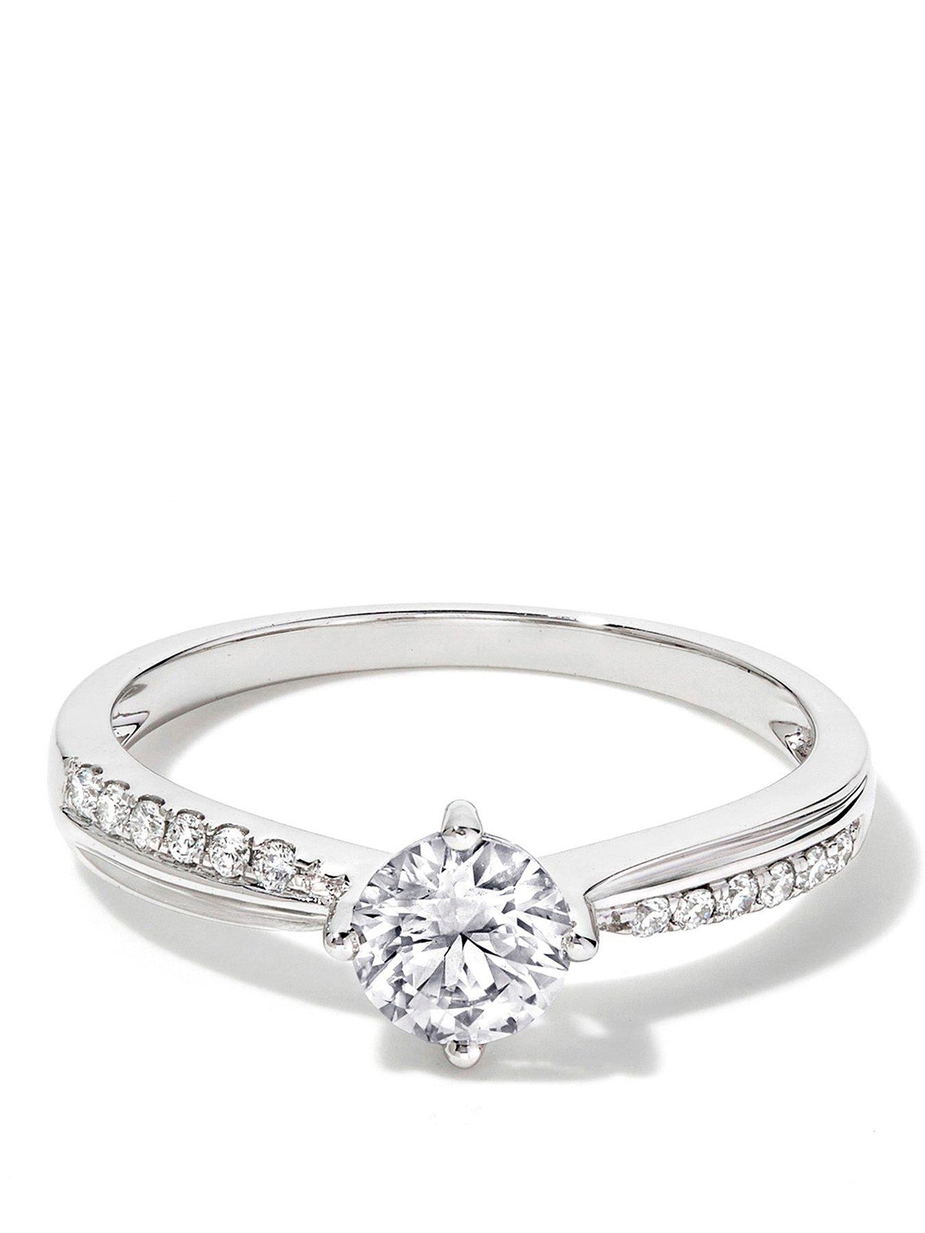 Created Brilliance Eden 9Ct White Gold 0.60Ct Tw. Lab Grown Diamond Engagement Ring