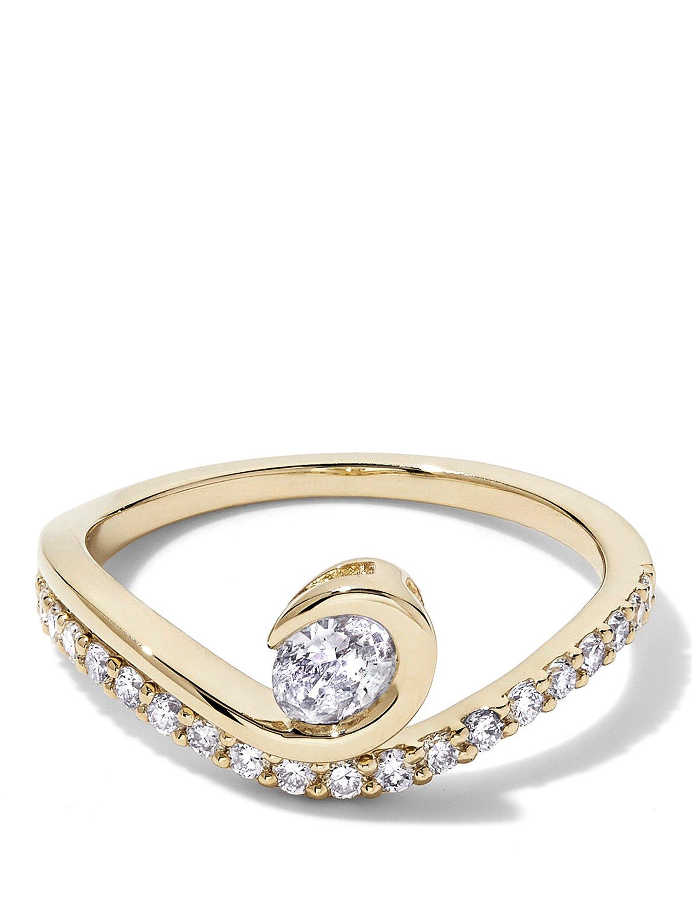 Created Brilliance Delia 9ct Yellow Gold 0.50ct tw. Lab Grown Diamond Fluid Ring
