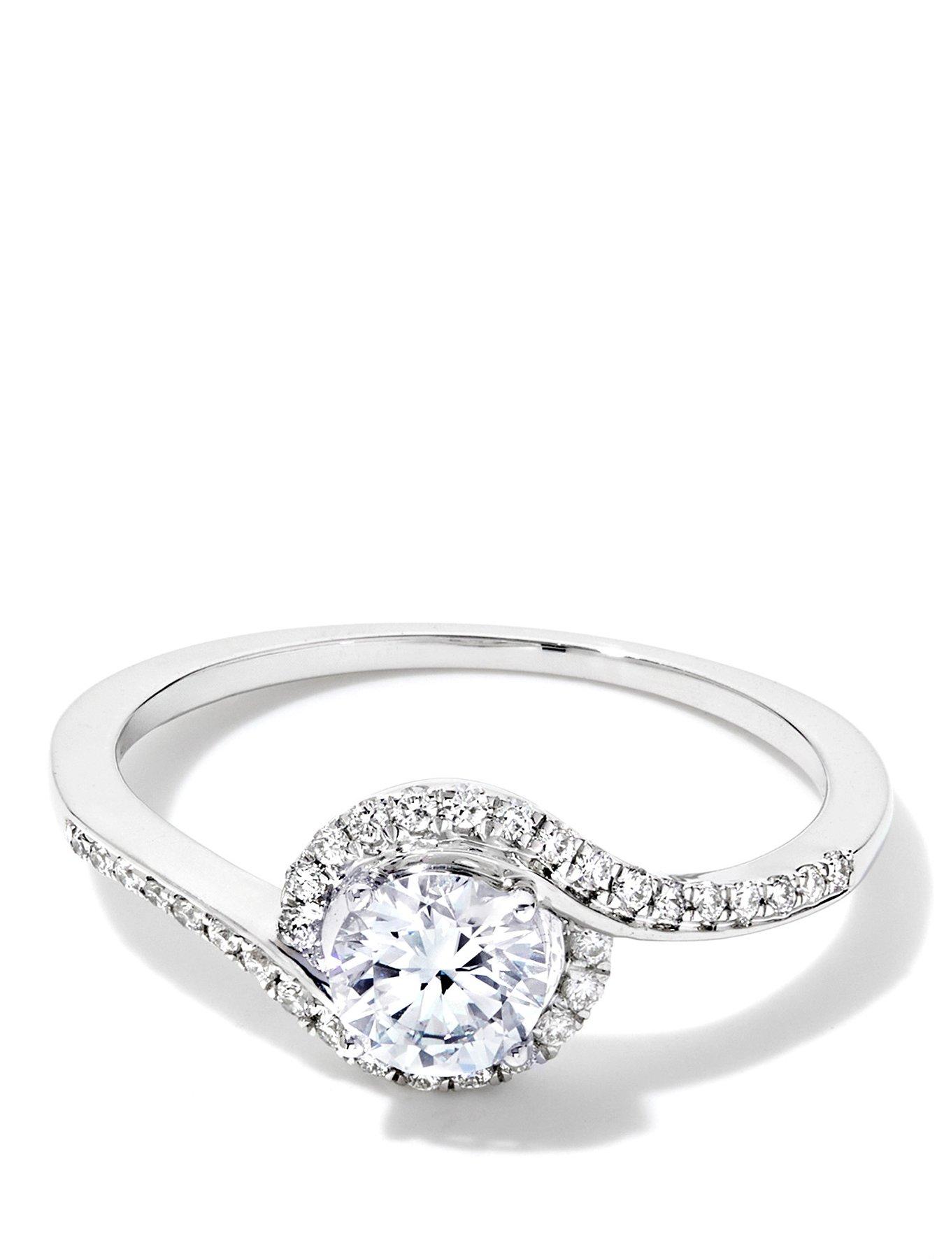 Created Brilliance Esme 9Ct White Gold 0.66Ct Tw. Lab Grown Diamond Wrap Engagement Ring