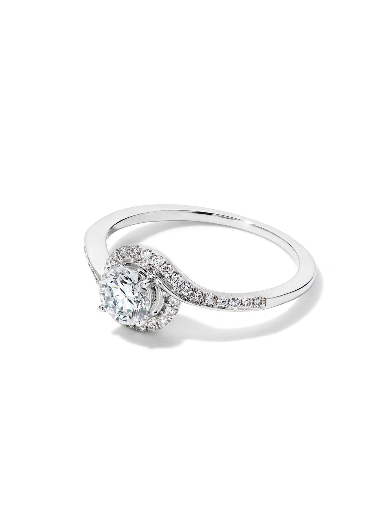 Image 2 of 4 of Created Brilliance Esme 9ct White Gold  Lab Grown Diamond Wrap Engagement Ring