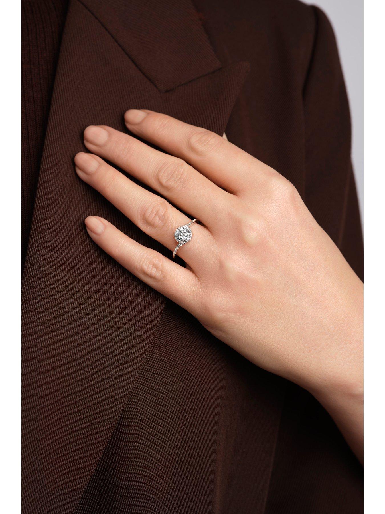Image 3 of 4 of Created Brilliance Esme 9ct White Gold  Lab Grown Diamond Wrap Engagement Ring