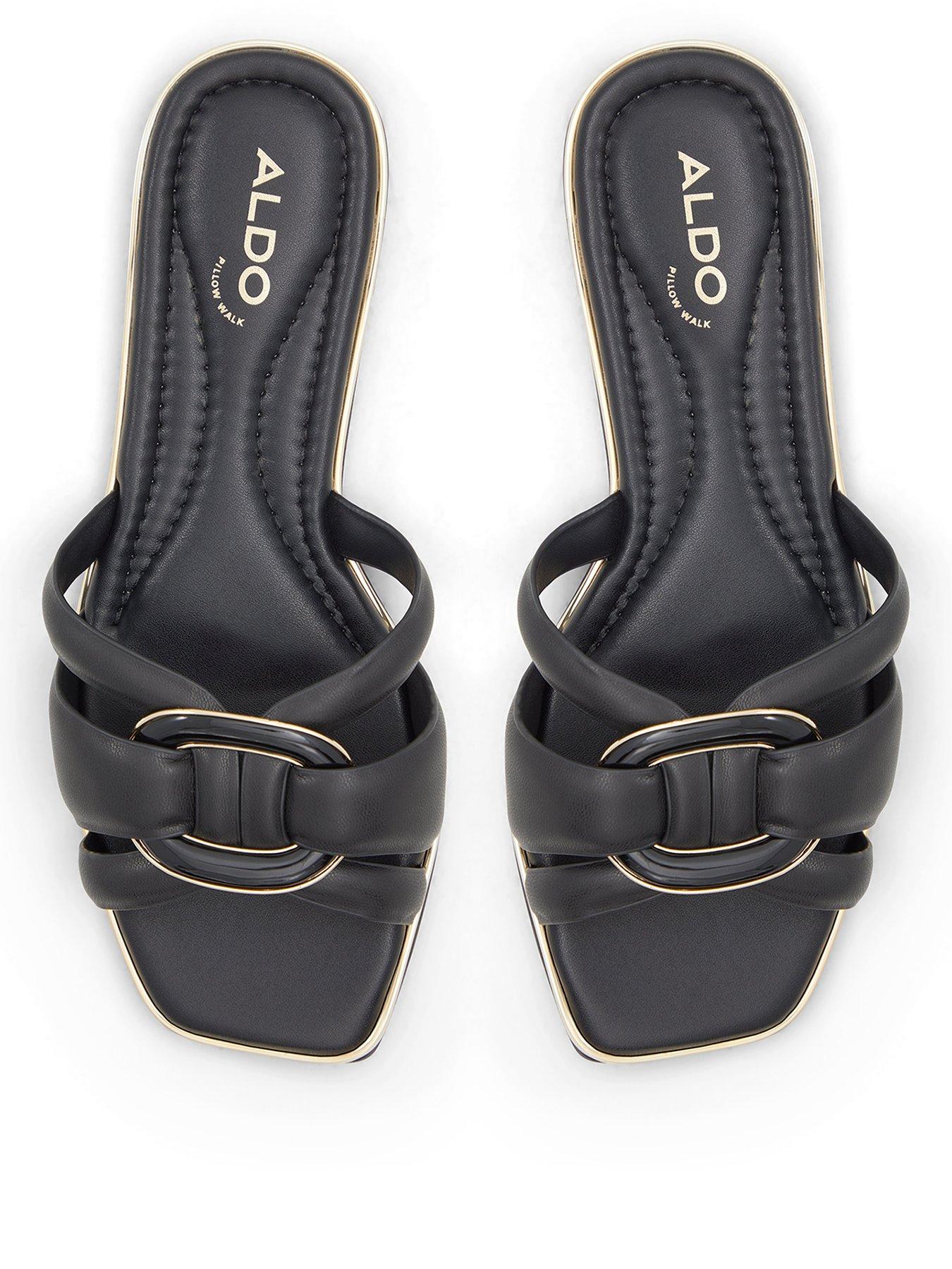 Aldo Yesenia Synthetic Flat Sandals - Black