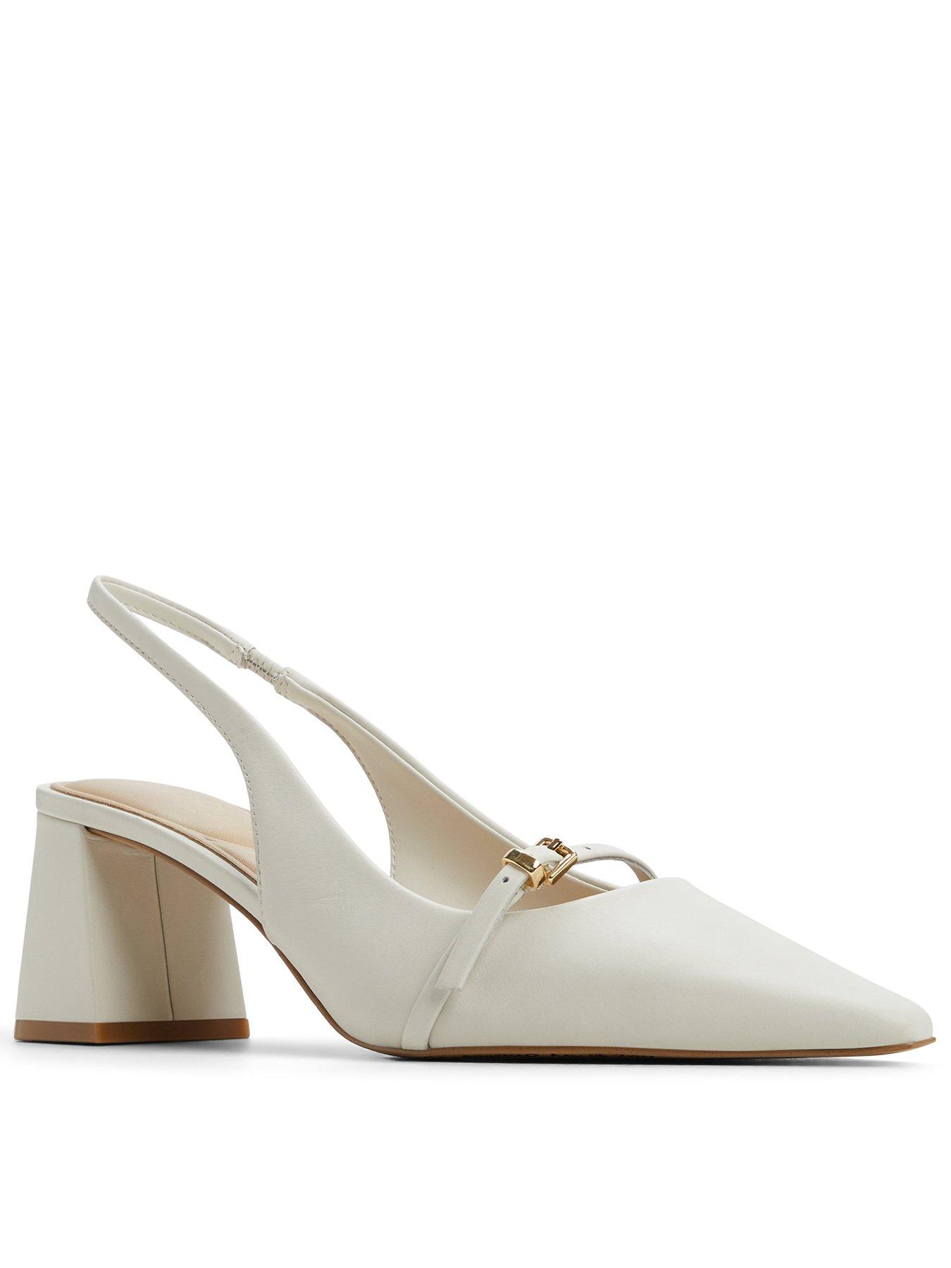 Aldo Skepper Leather Heeled Shoes - White/Bone