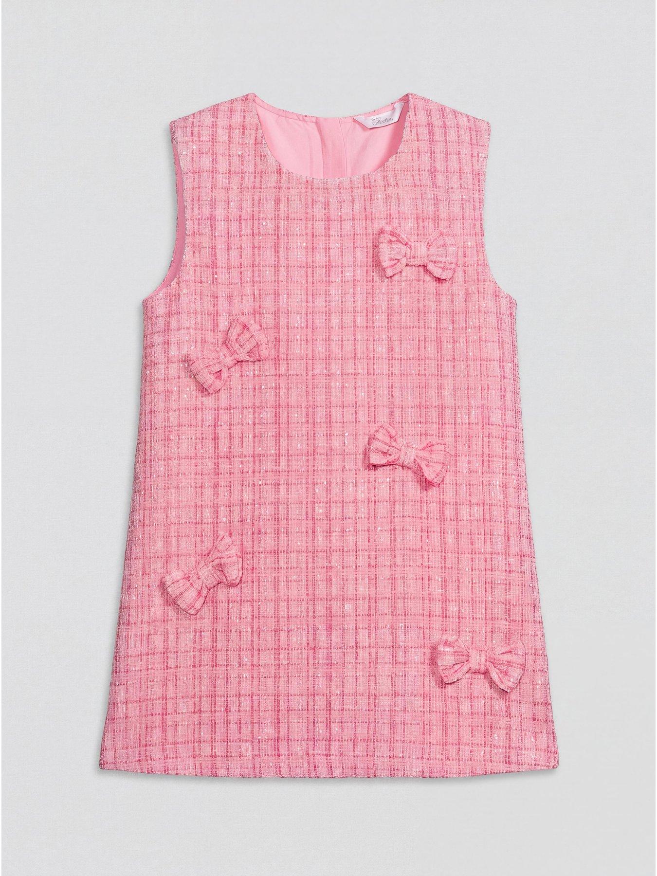 Image 3 of 5 of The Very Collection Girls Boucle Pinafore Long Sleeve Blouse Set (9 Months - 7 Years) - Pink