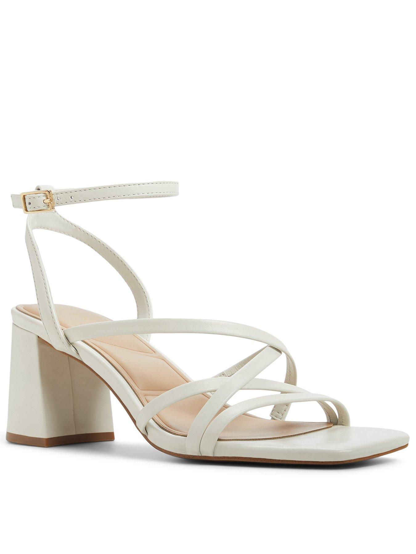Aldo Esther Leather Heeled Sandals - Off White