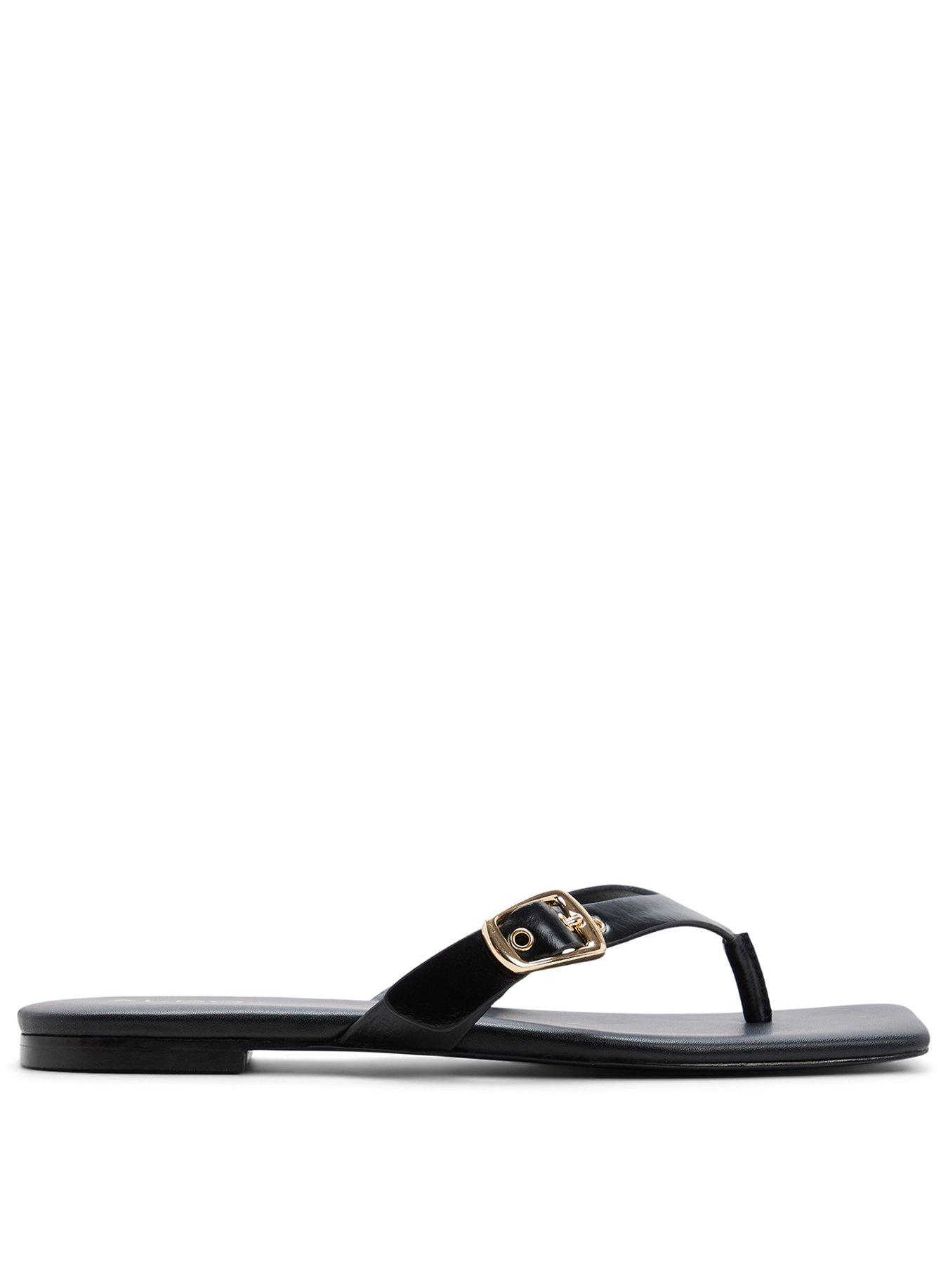 Image 2 of 5 of Aldo Leonnia Synthetic Flat Sandals - Black