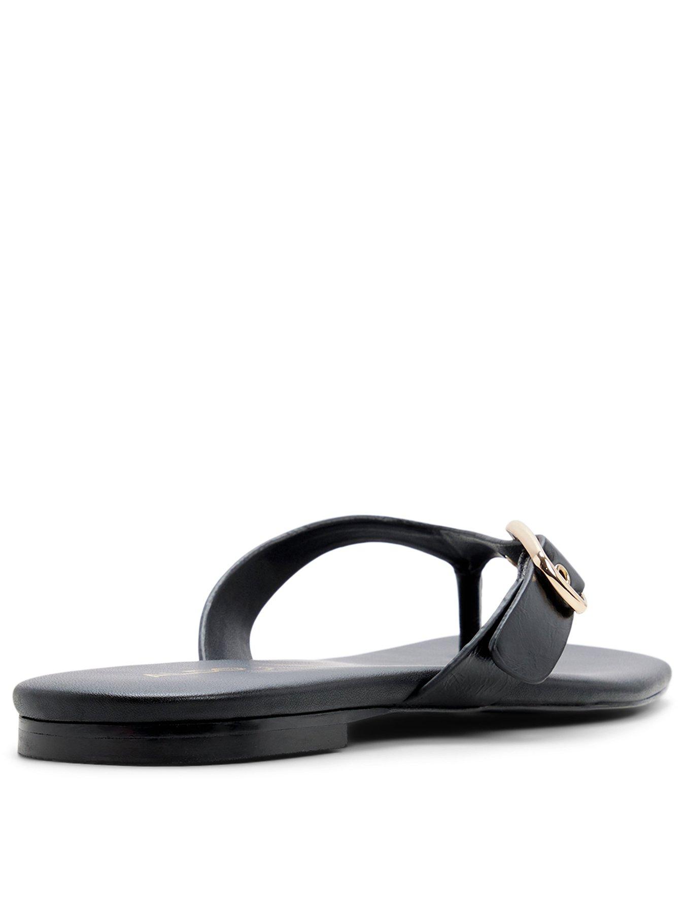 Image 3 of 5 of Aldo Leonnia Synthetic Flat Sandals - Black