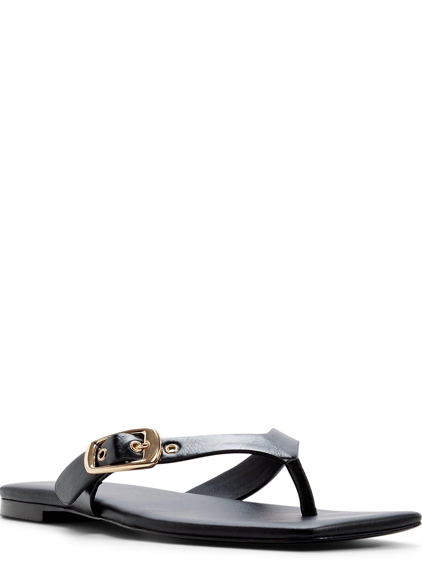 Image 4 of 5 of Aldo Leonnia Synthetic Flat Sandals - Black