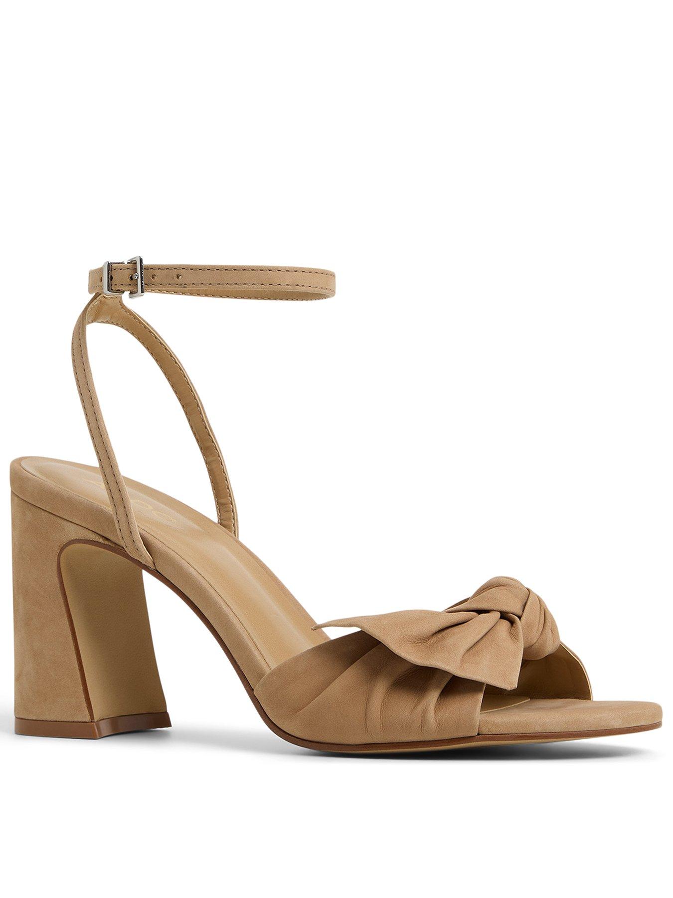 Aldo Angelknot Leather Heeled Sandals - Other Green
