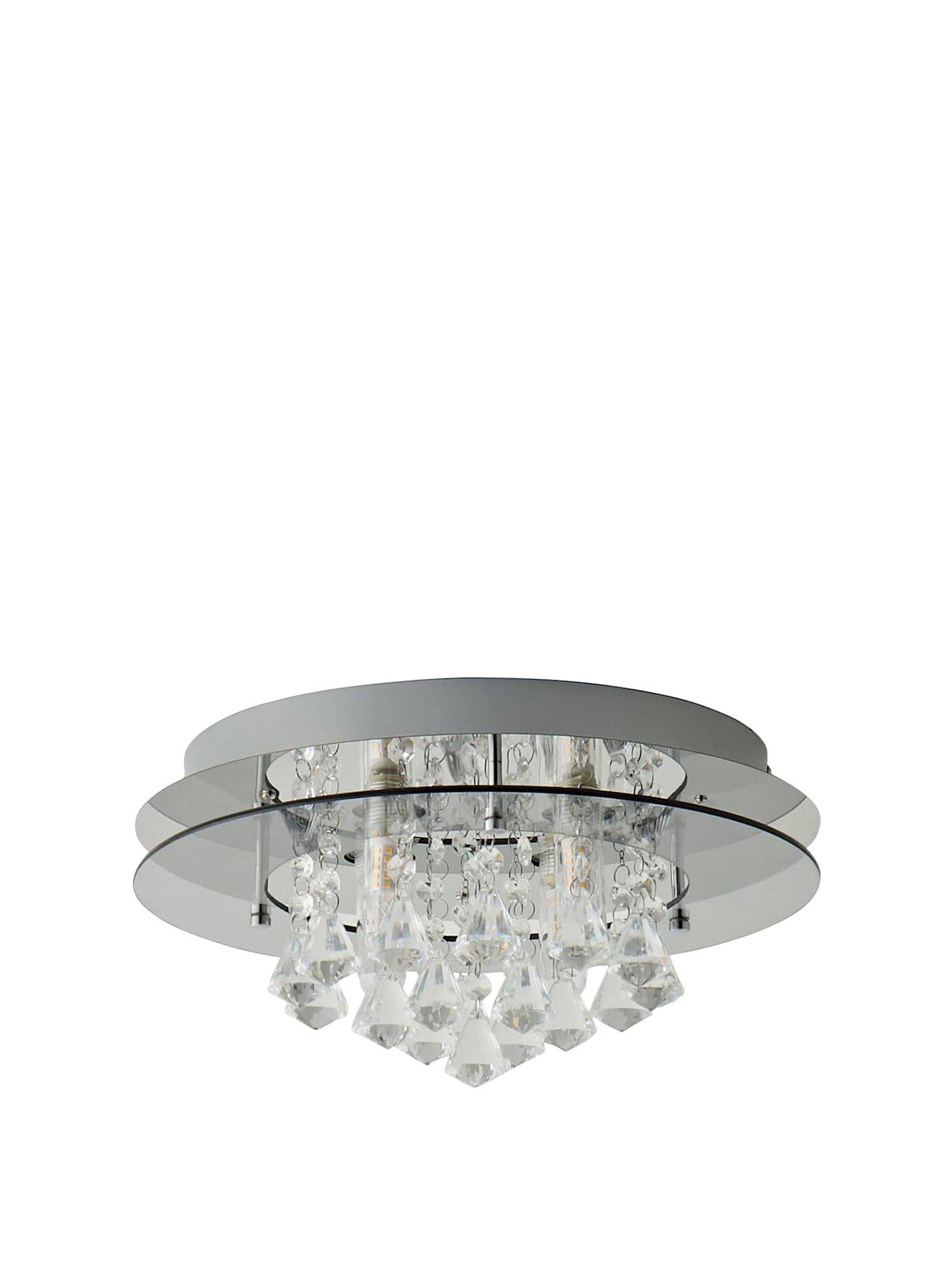 Image 2 of 6 of ValueLights Romano Crystal Droplet  Flush Ceiling Light