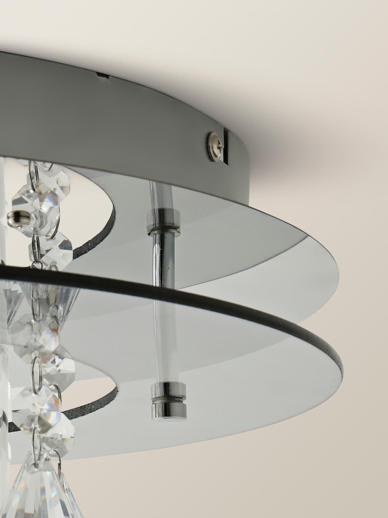 Image 3 of 6 of ValueLights Romano Crystal Droplet  Flush Ceiling Light