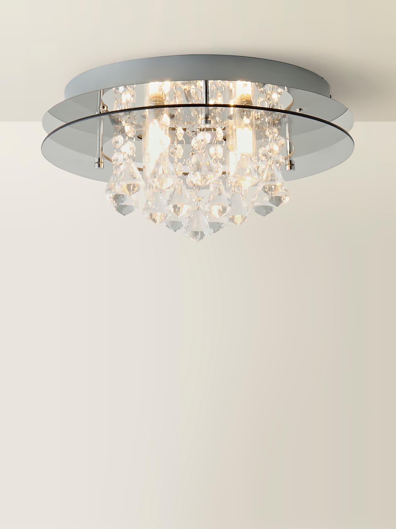 Image 5 of 6 of ValueLights Romano Crystal Droplet  Flush Ceiling Light