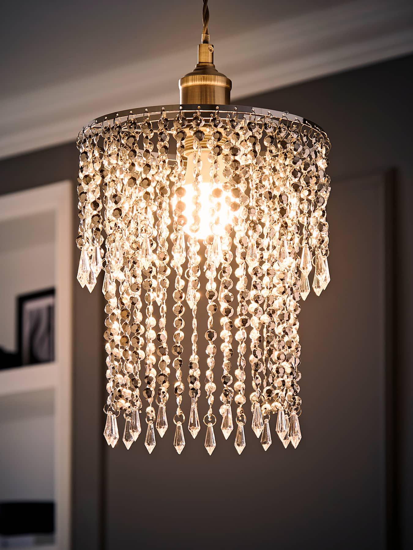 Image 5 of 7 of ValueLights Chrome Bead Acrylic Pendant Shade
