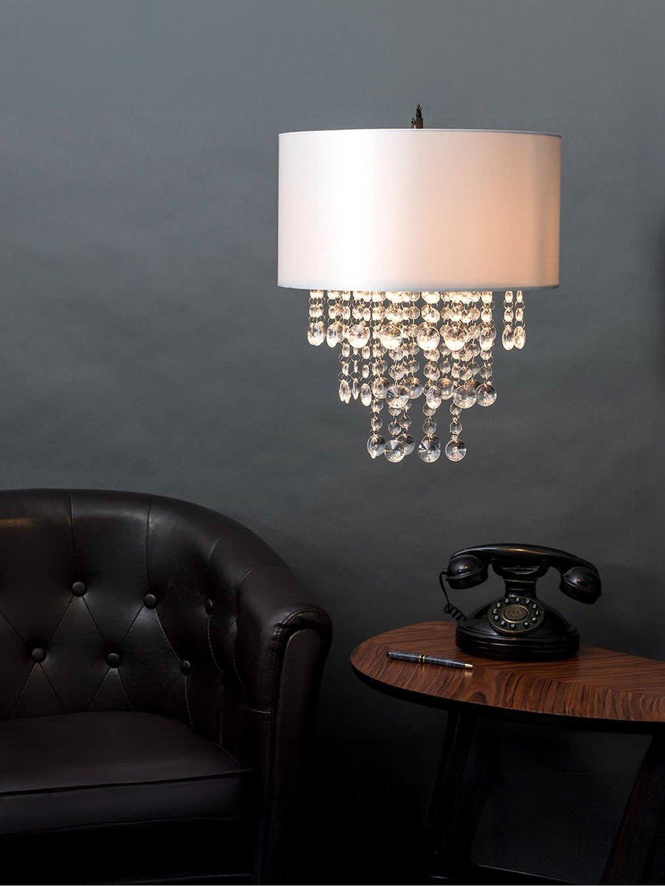 Image 1 of 5 of ValueLights Jesmond Grey Pendant Shade Clear Droplets