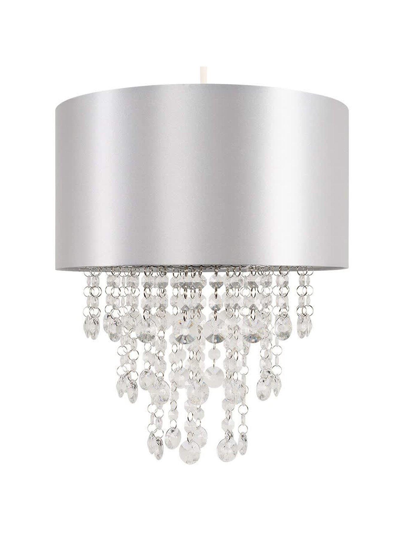 Image 2 of 5 of ValueLights Jesmond Grey Pendant Shade Clear Droplets