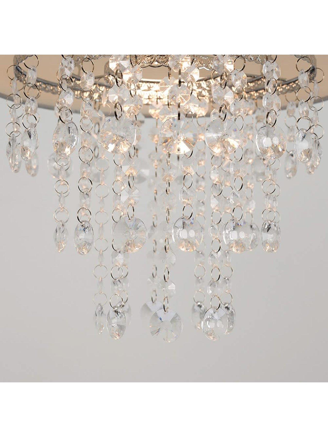 Image 3 of 5 of ValueLights Jesmond Grey Pendant Shade Clear Droplets