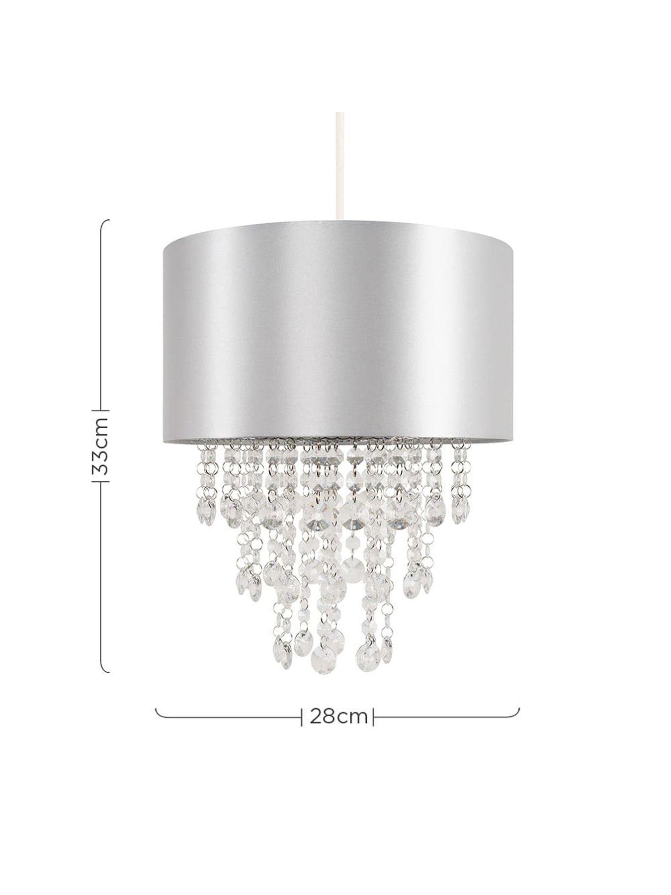 Image 5 of 5 of ValueLights Jesmond Grey Pendant Shade Clear Droplets