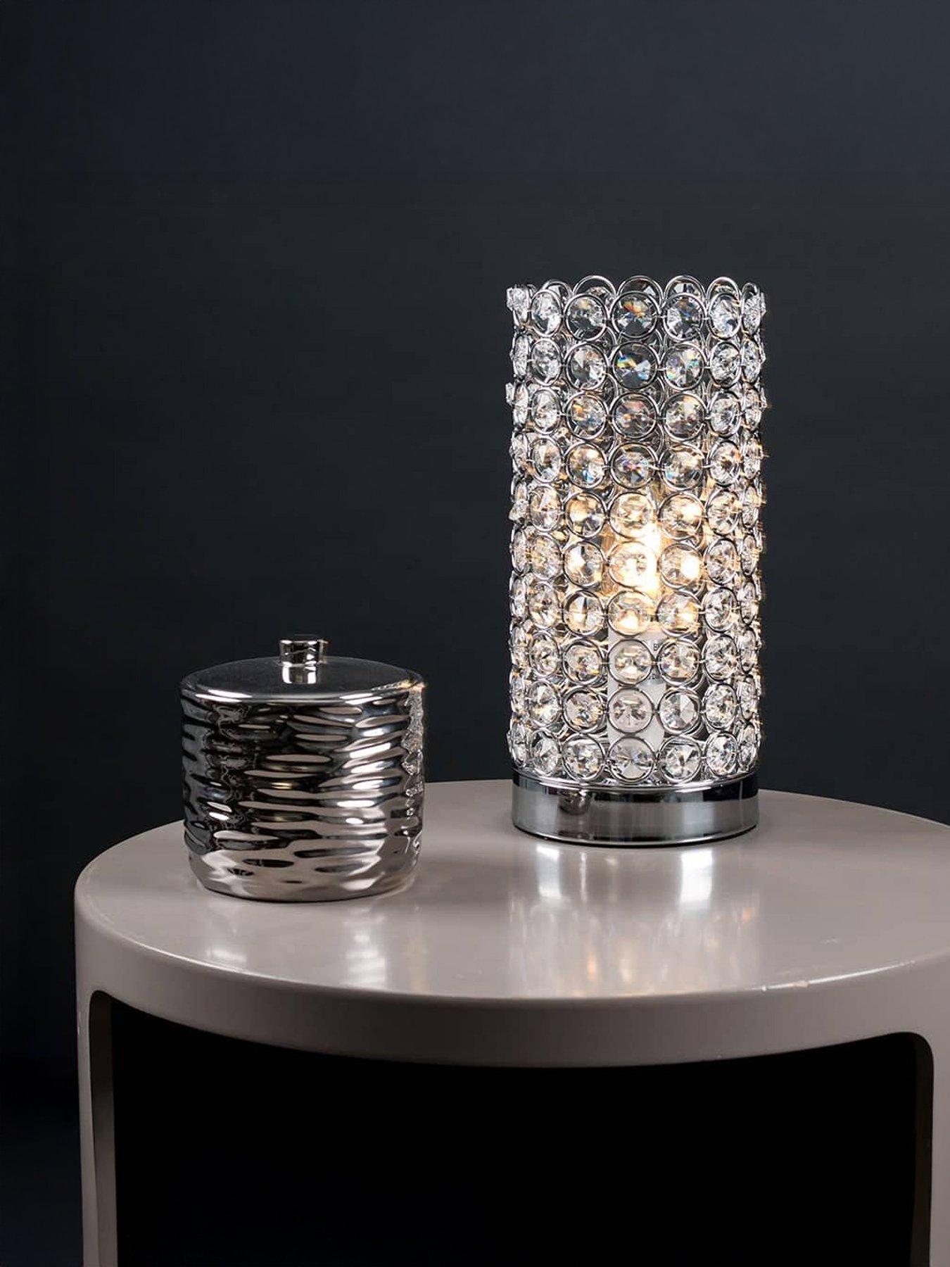 Image 1 of 5 of ValueLights Ducy Chrome Cylinder Touch Table Lamp