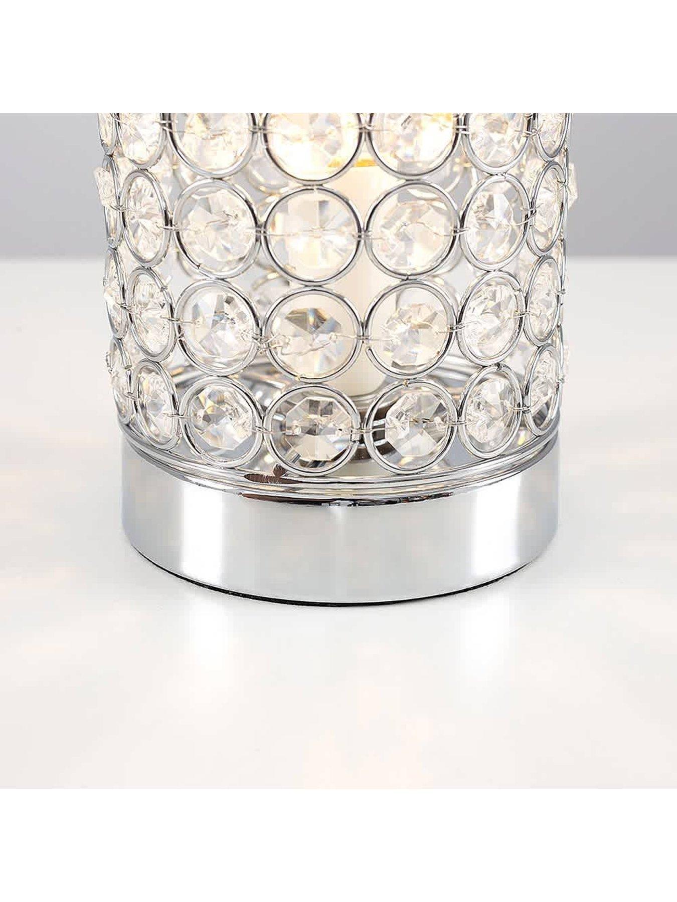 Image 3 of 5 of ValueLights Ducy Chrome Cylinder Touch Table Lamp