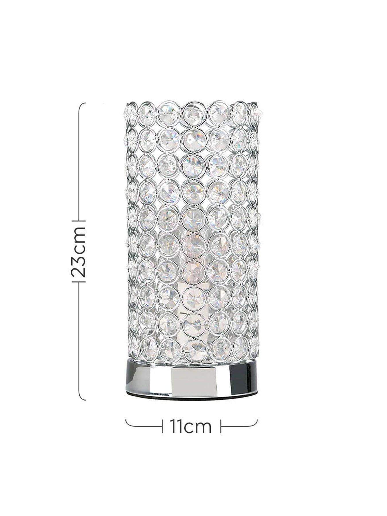 Image 5 of 5 of ValueLights Ducy Chrome Cylinder Touch Table Lamp