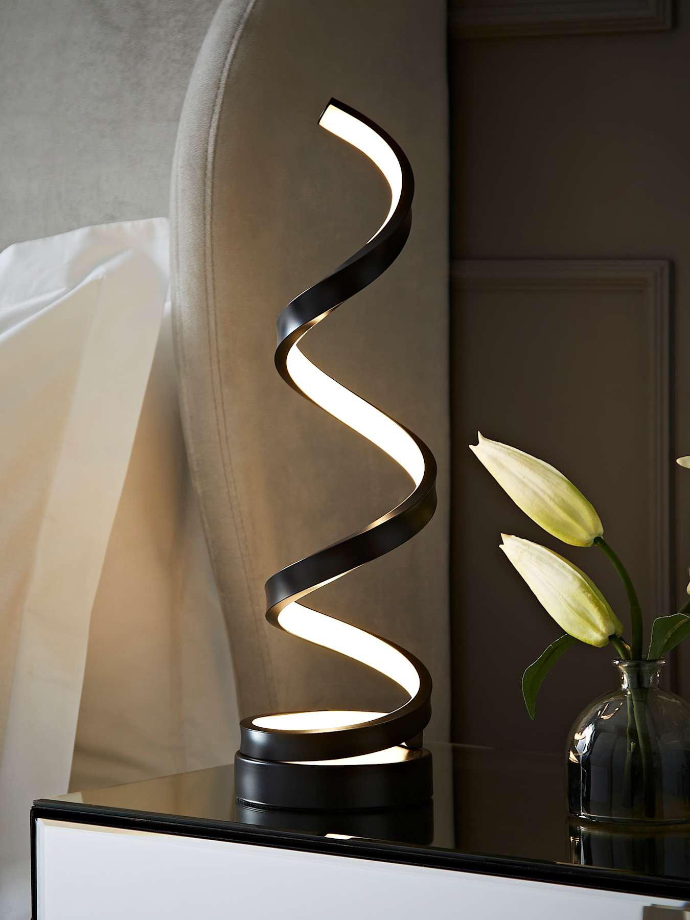 ValueLights Infinity Matt Black Single Twist Integrated Led Table Lamp 3000k