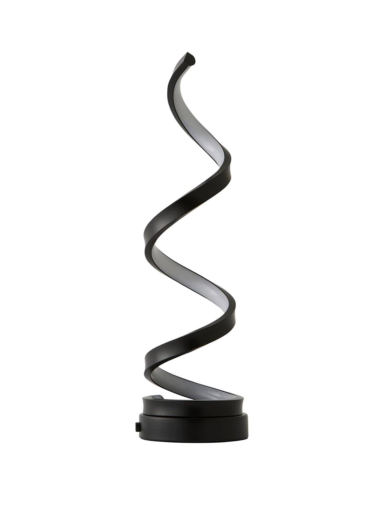 Image 2 of 7 of ValueLights Infinity  Matt Black Single Twist Integrated Led Table Lamp 3000k