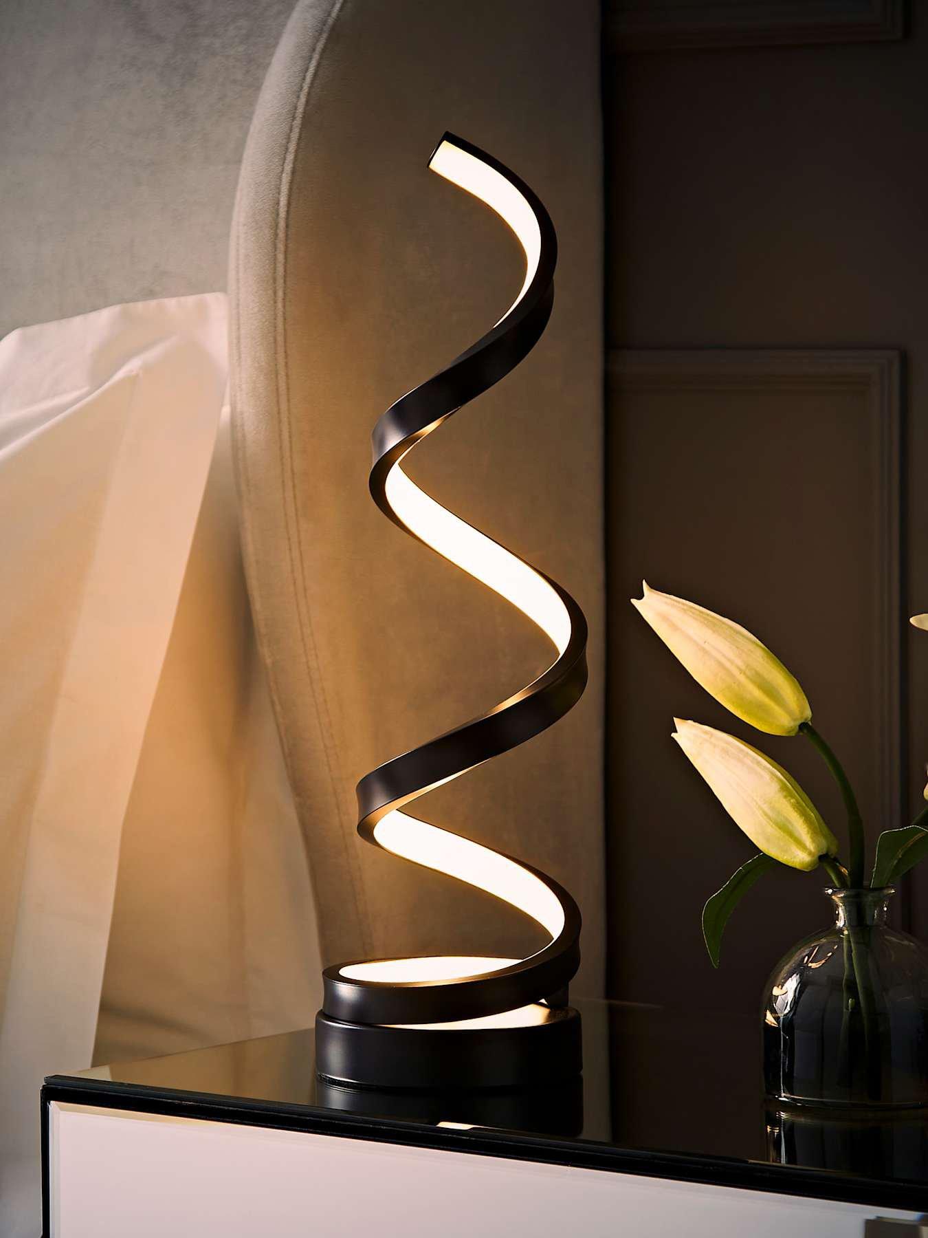 Image 5 of 7 of ValueLights Infinity  Matt Black Single Twist Integrated Led Table Lamp 3000k