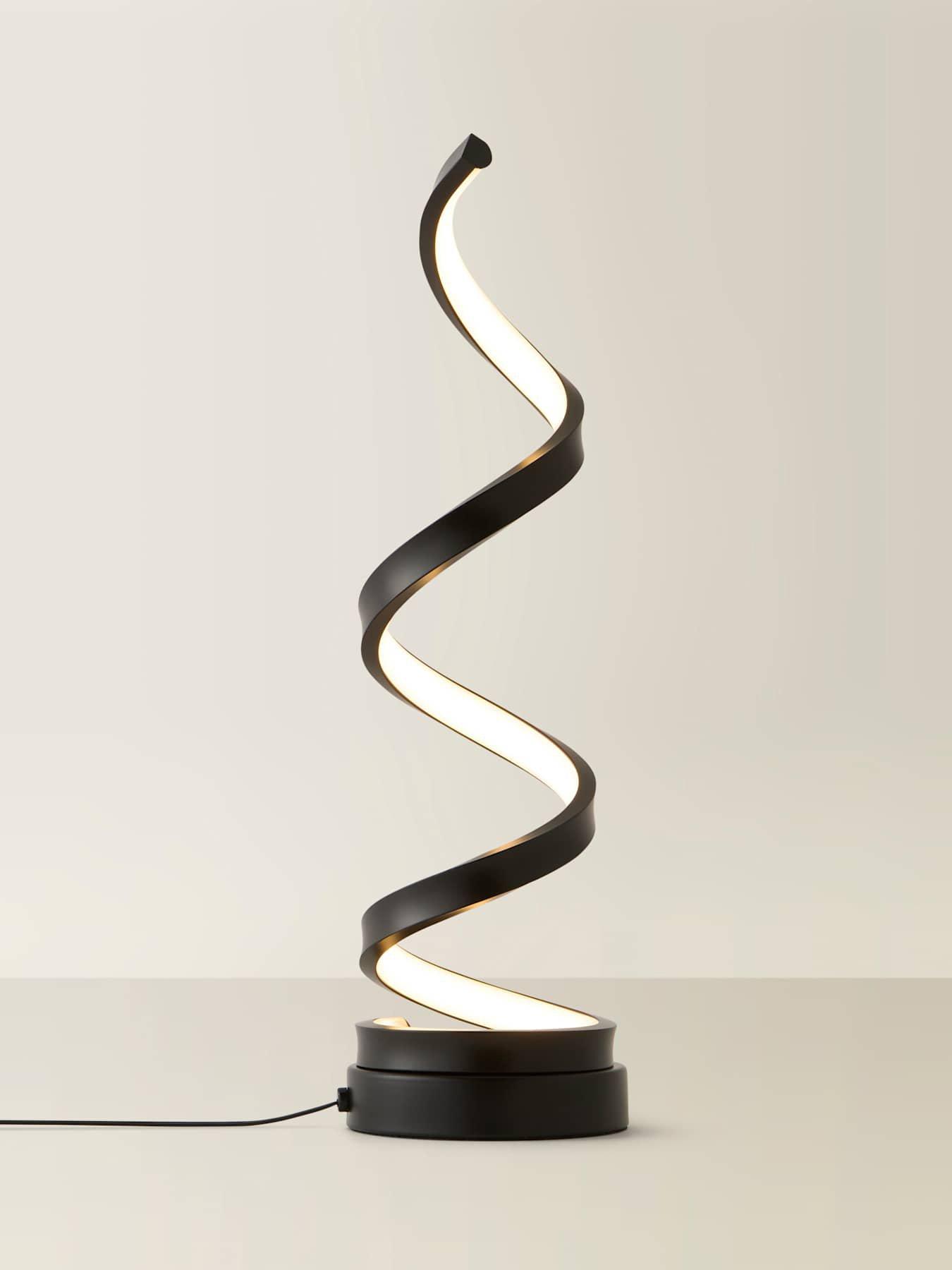 Image 6 of 7 of ValueLights Infinity  Matt Black Single Twist Integrated Led Table Lamp 3000k