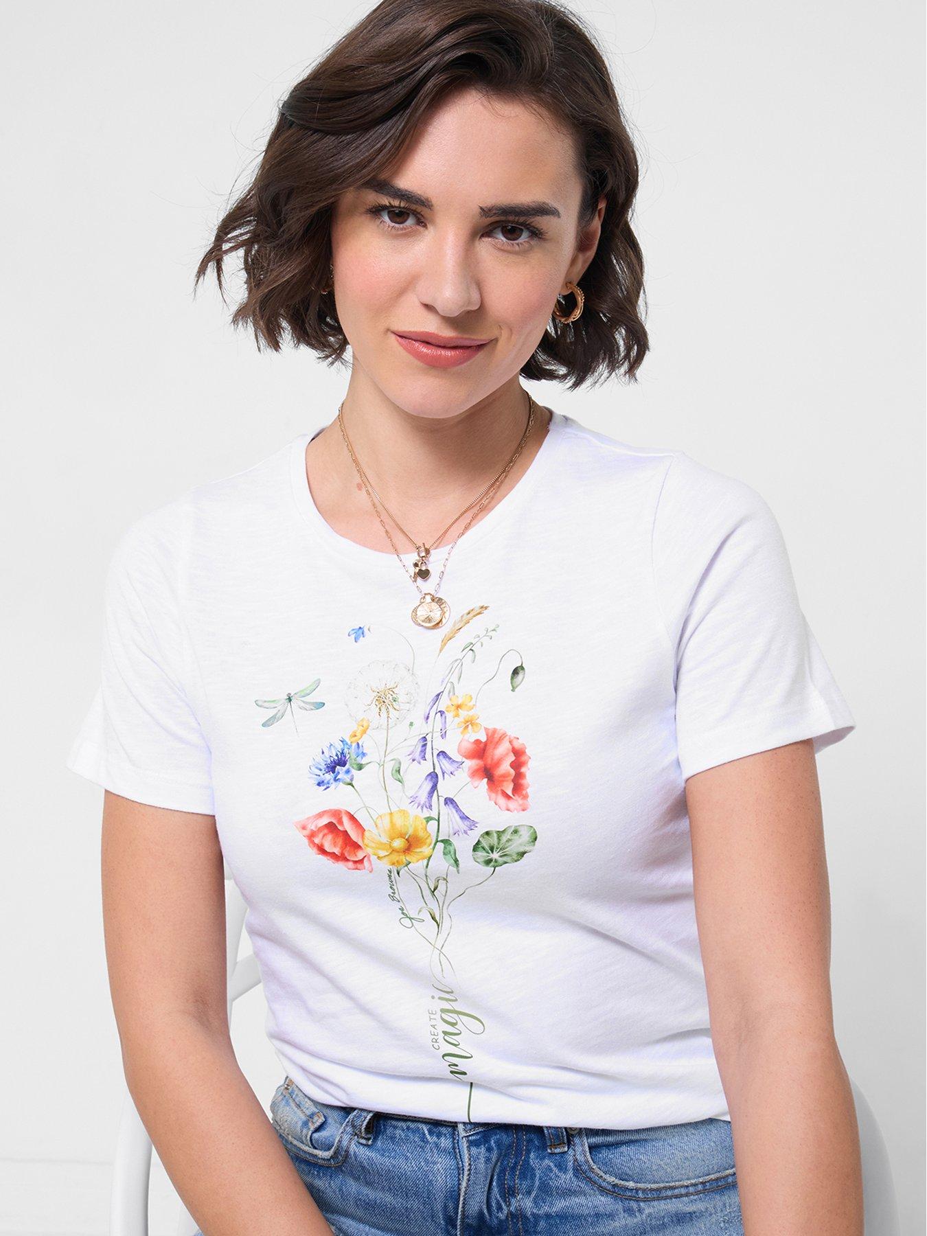 Joe Browns Fabulous Floral T-Shirt - White
