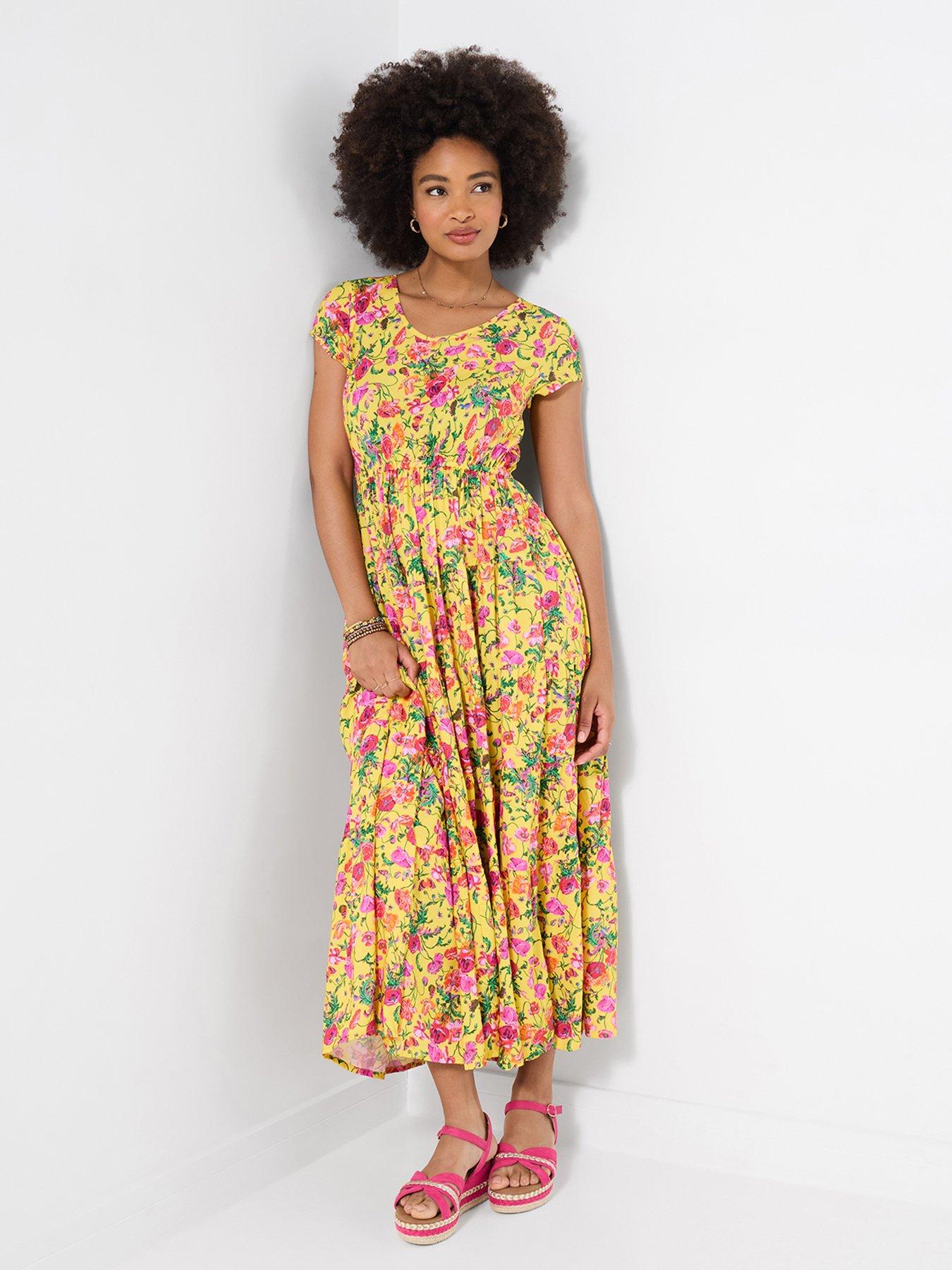 Joe Browns Camilla Petite Printed Maxi Dress - Yellow | Very