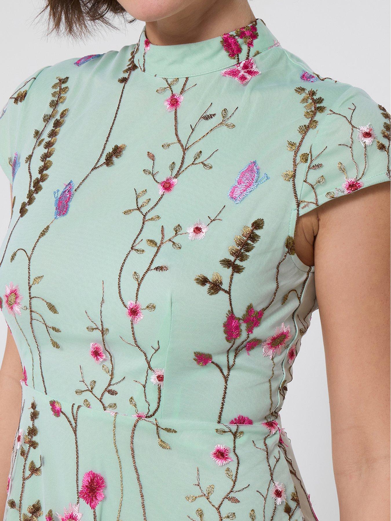 Image 4 of 6 of Joe Browns Embellished Ditsy Floral Column Midi Dress - Green