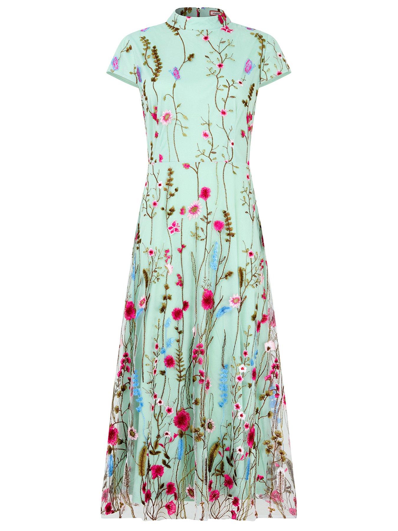 Image 6 of 6 of Joe Browns Embellished Ditsy Floral Column Midi Dress - Green