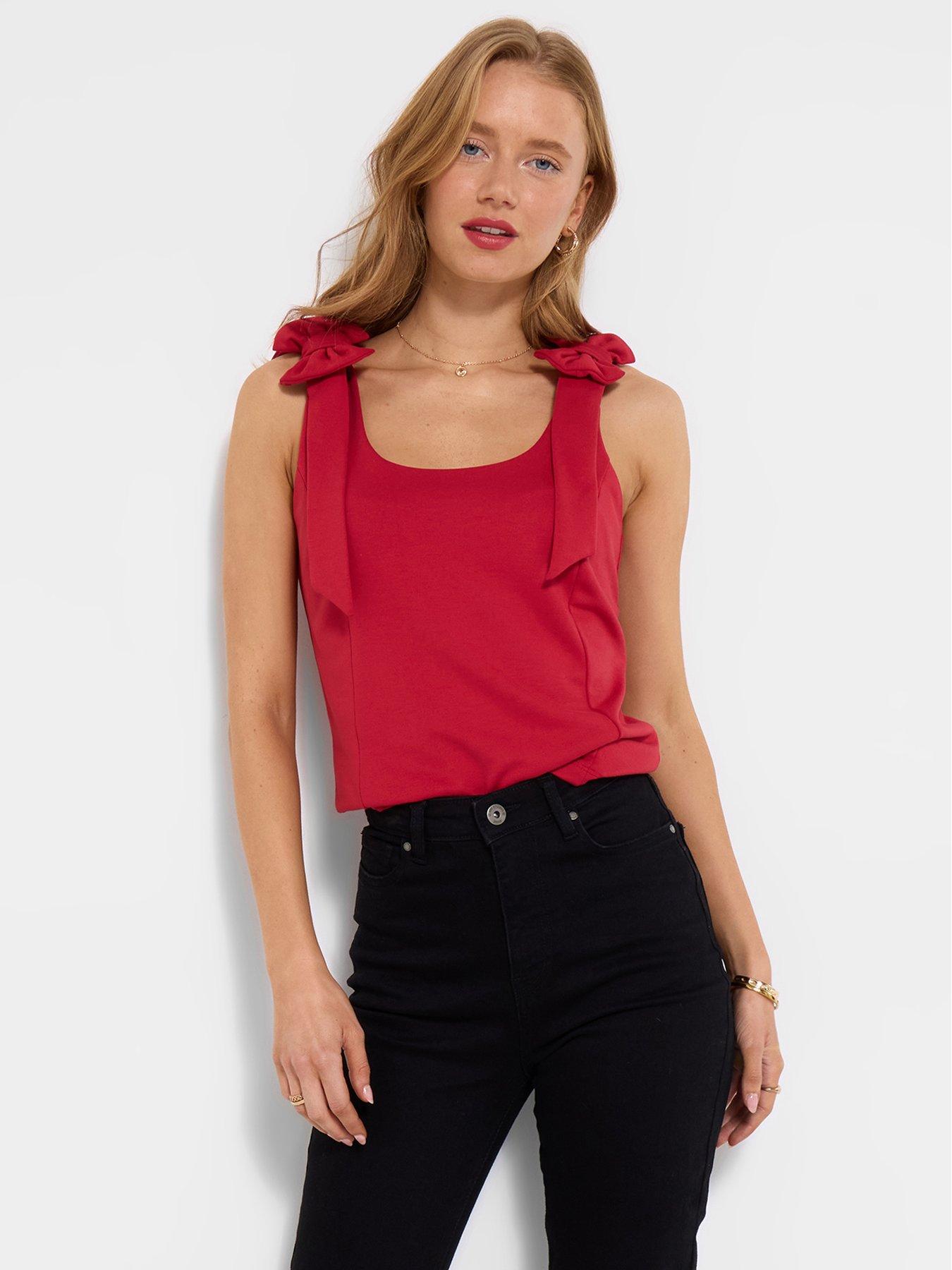 Image 1 of 5 of Joe Browns Amelia Bow Detail Sleeveless Top - Red