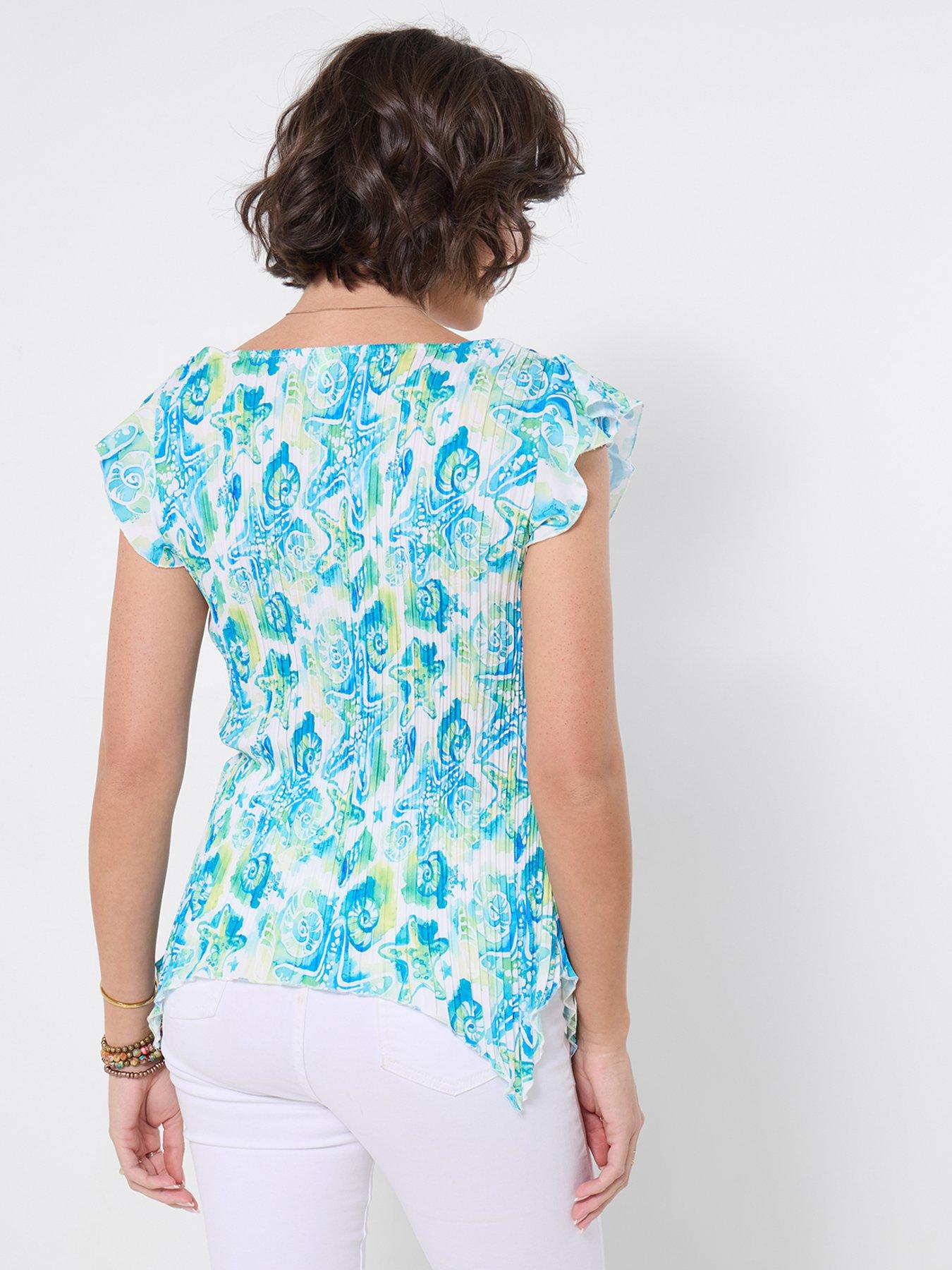 Image 2 of 5 of Joe Browns Clear Waters Printed Plisse Top - Blue