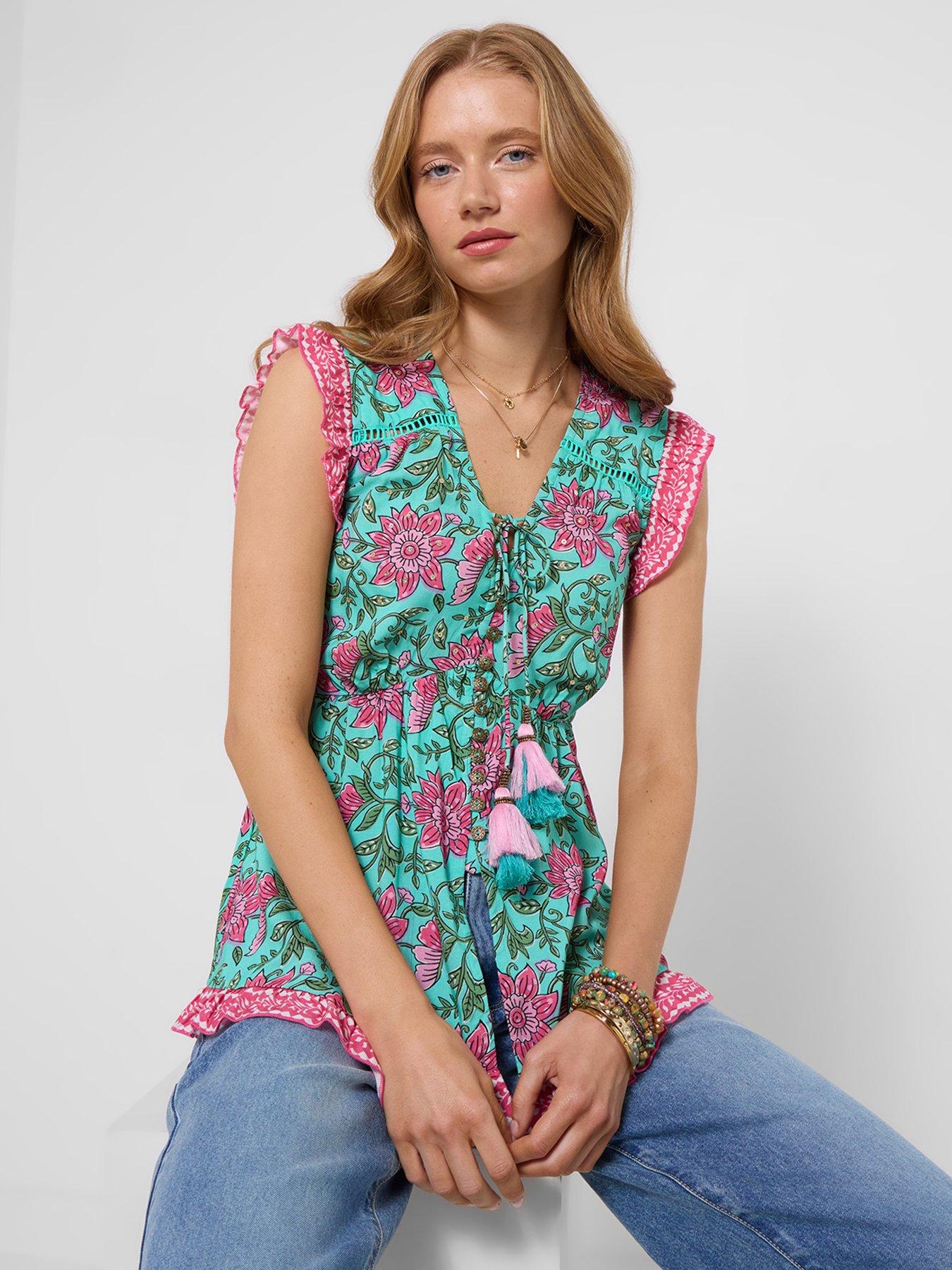 Joe Browns Summer Days Printed Top - Blue