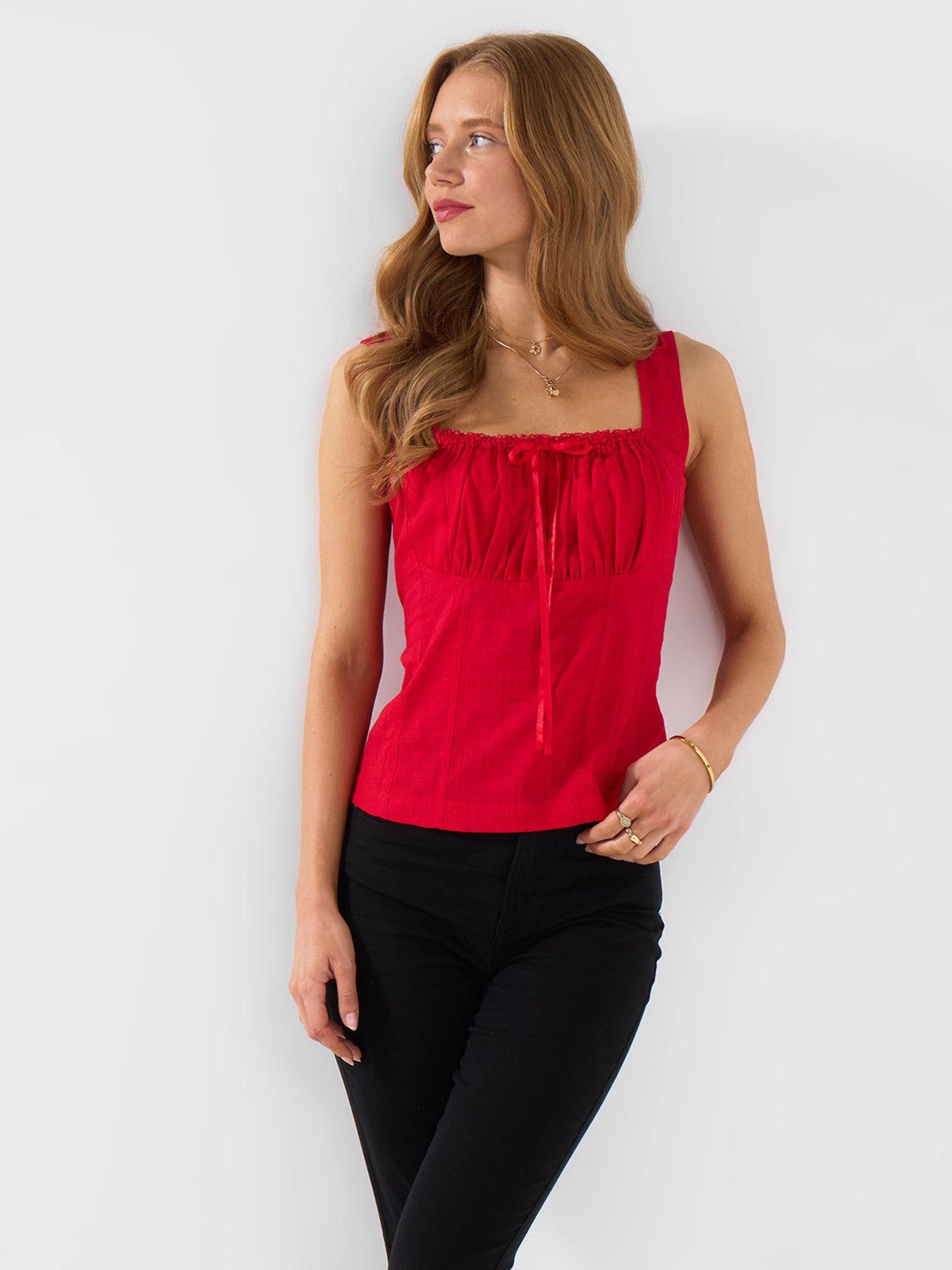 Image 1 of 5 of Joe Browns Linen Blend Summer Top - Red