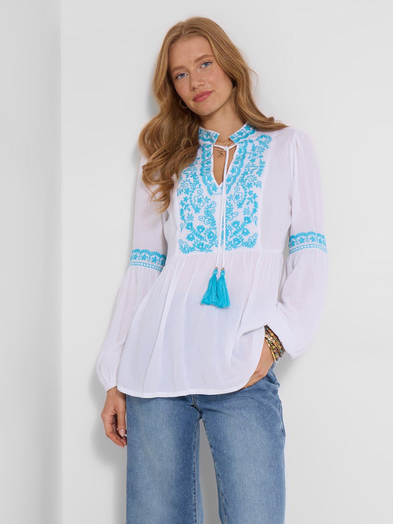 Joe Browns Favourite Embroidered Tunic Top - White