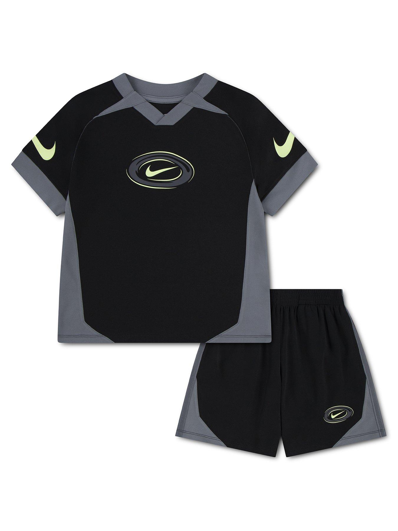 Image 1 of 5 of Nike Younger Boys Dri-FIT Swoosh Love T-Shirt and Shorts Set - Black