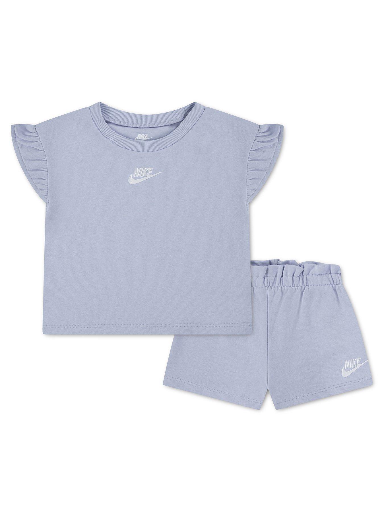 Image 1 of 3 of Nike Younger Girls 2-Piece French Terry Top and Shorts Set - Blue