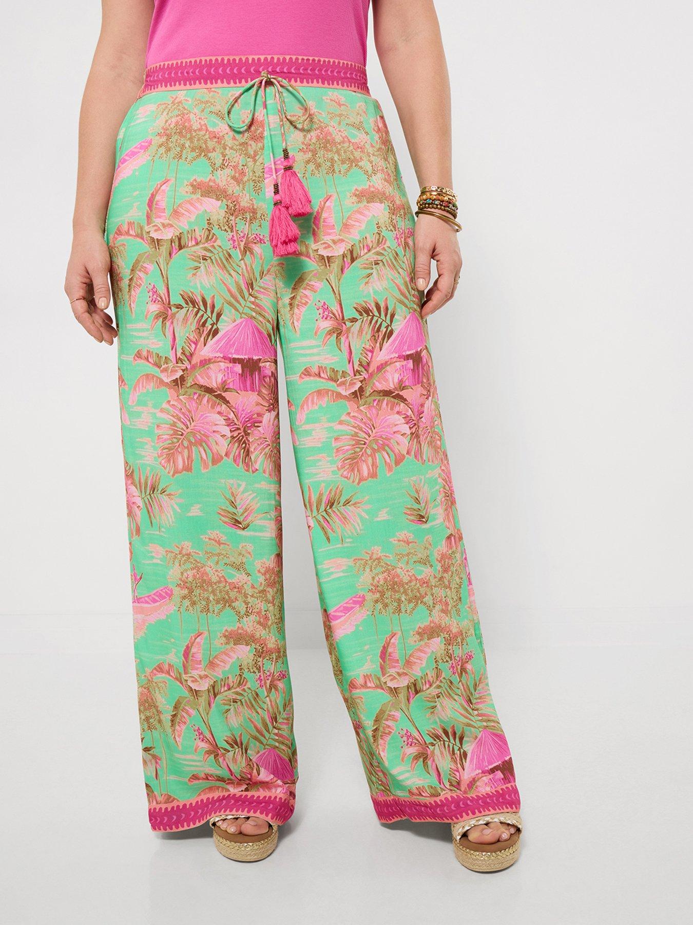 Joe Browns Summer Scenes Wide Leg Trousers - Green