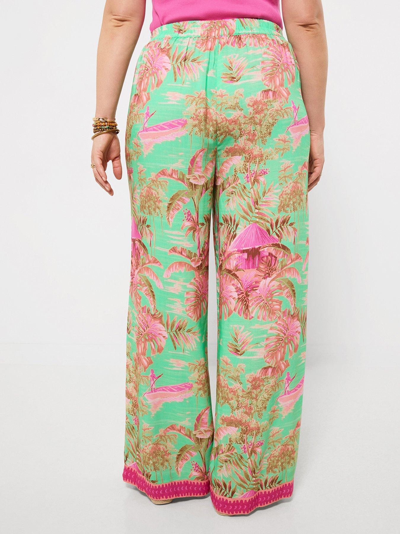 Image 2 of 6 of Joe Browns Summer Scenes Wide Leg Trousers - Green