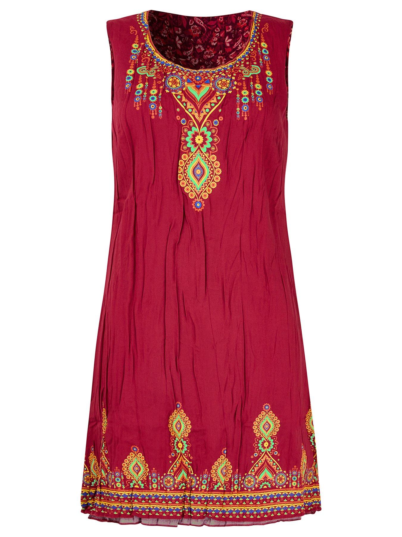 Joe Browns Remarkable Reversible Printed Tunic Top - Red