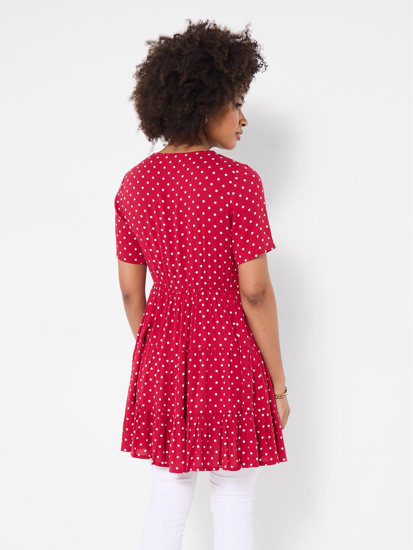 Image 2 of 6 of Joe Browns Summer Sunshine Spotty Tunic Dress - Red
