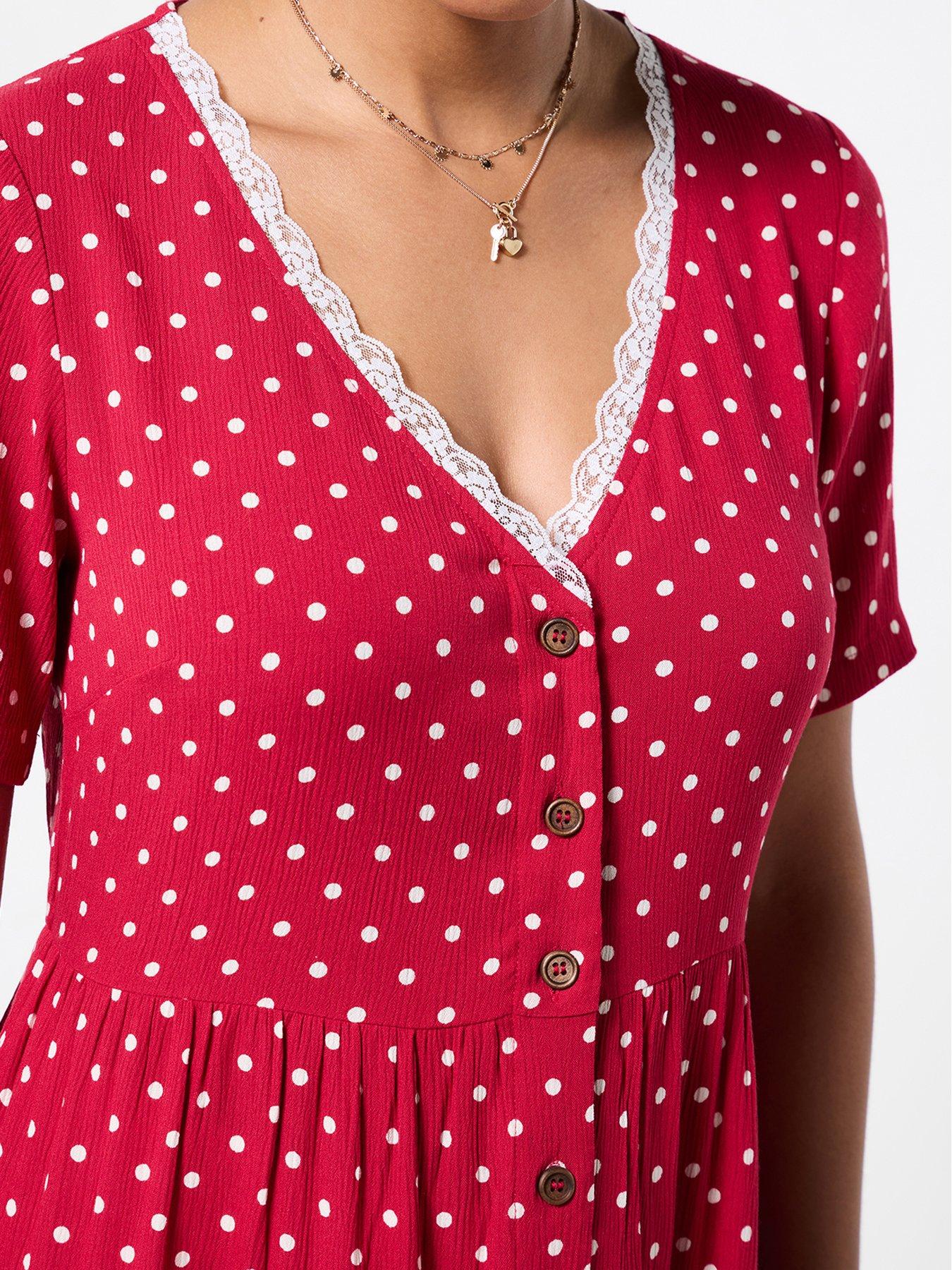 Image 5 of 6 of Joe Browns Summer Sunshine Spotty Tunic Dress - Red