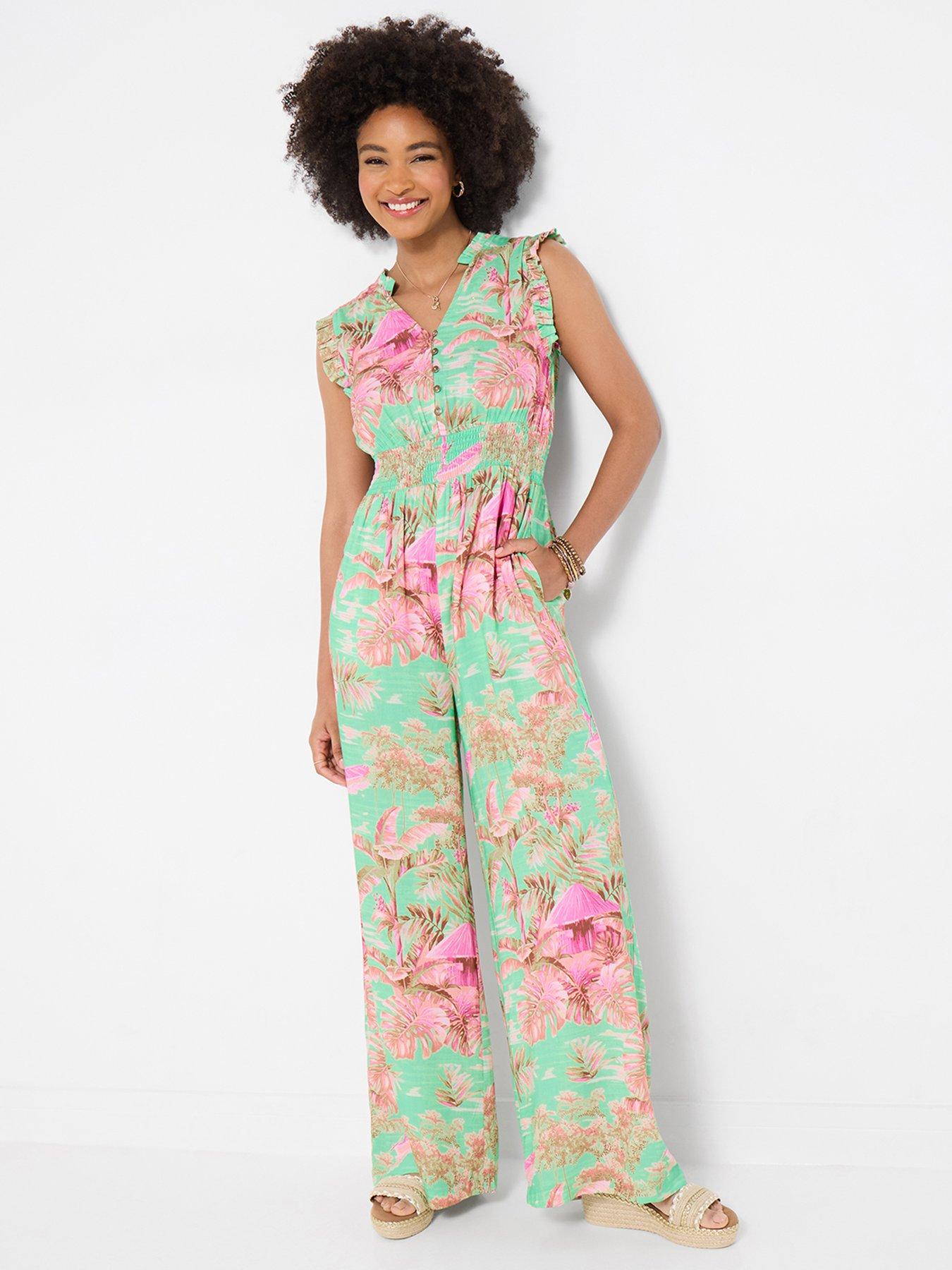 Image 1 of 5 of Joe Browns Savannah Printed Jumpsuit - Green