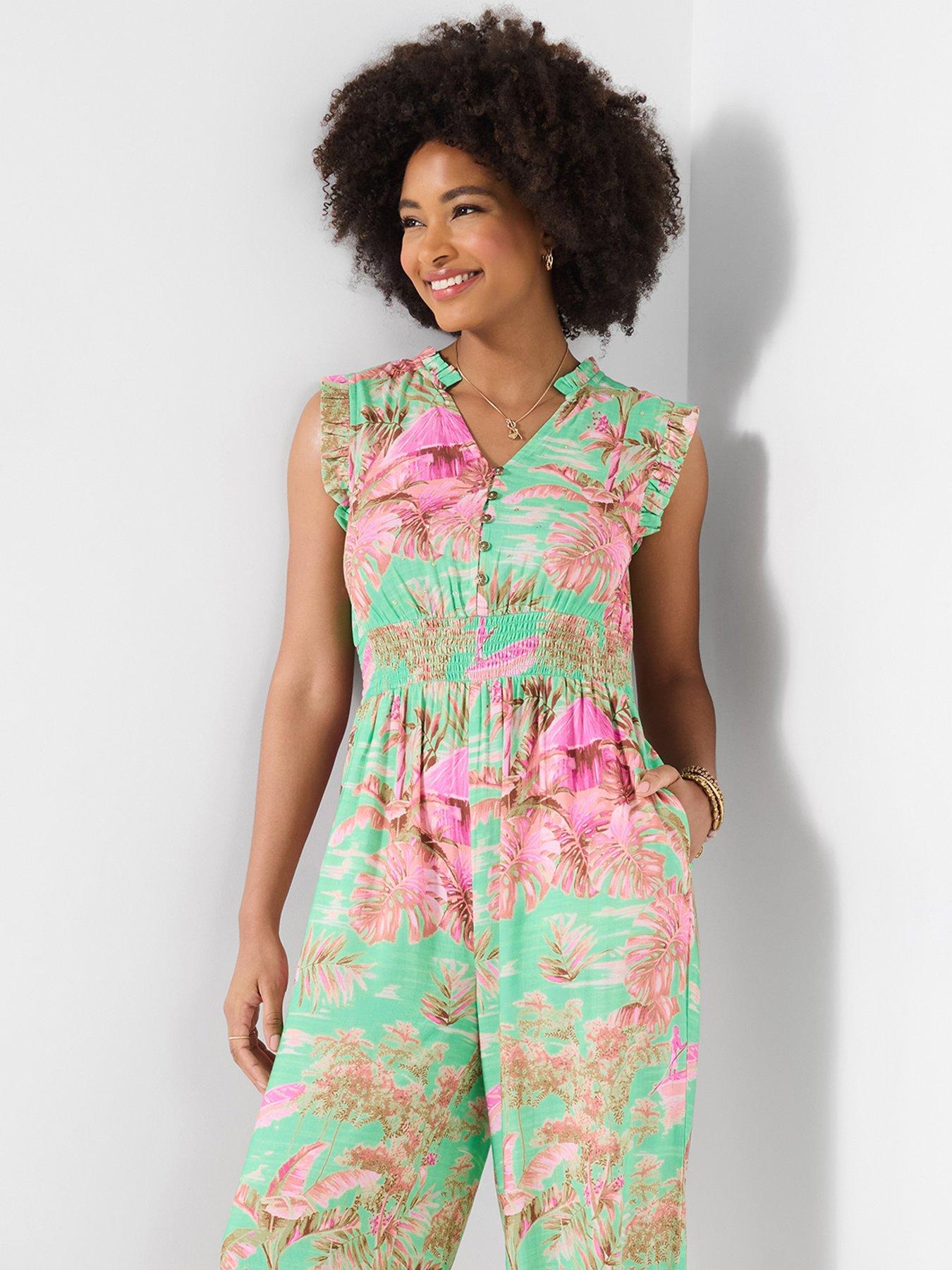 Image 4 of 5 of Joe Browns Savannah Printed Jumpsuit - Green
