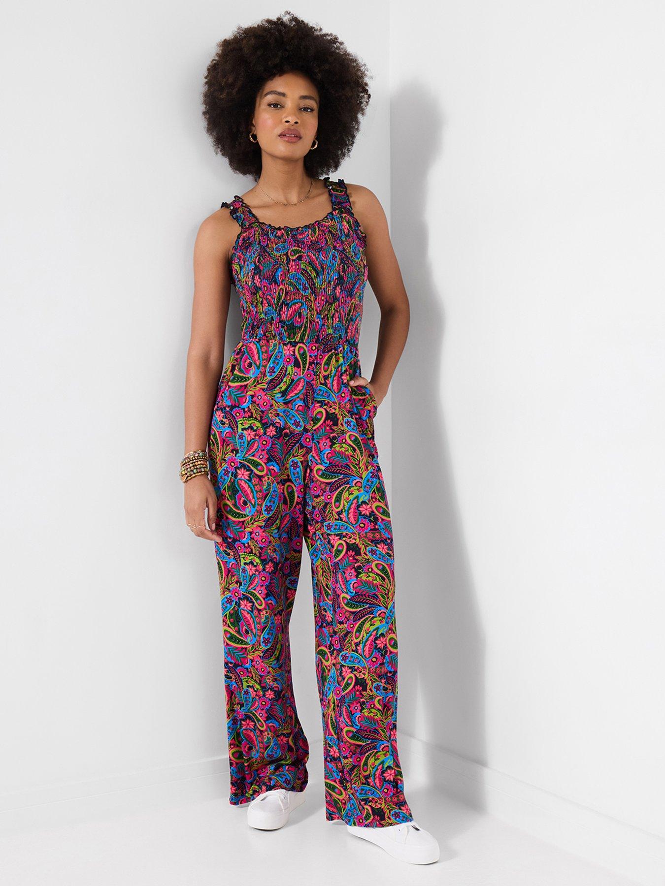 Joe Browns Petite Carnival Printed Jersey Jumpsuit - Black