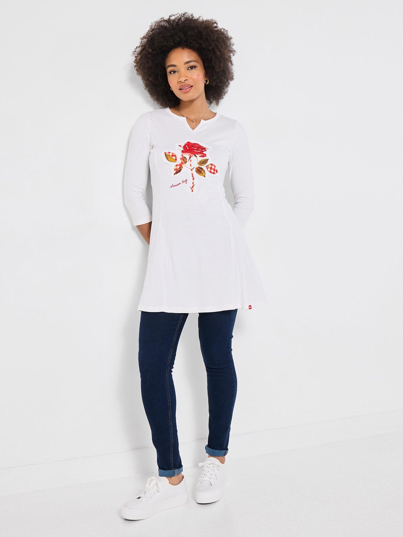 Image 3 of 5 of Joe Browns Wild Roses Graphic Tunic Top - White