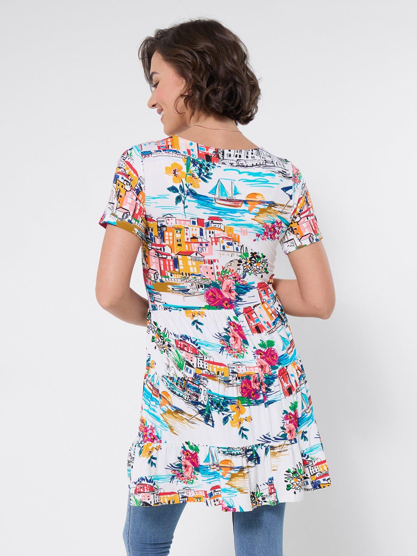 Image 2 of 5 of Joe Browns Sunny Scenic Jersey Tunic Top - White